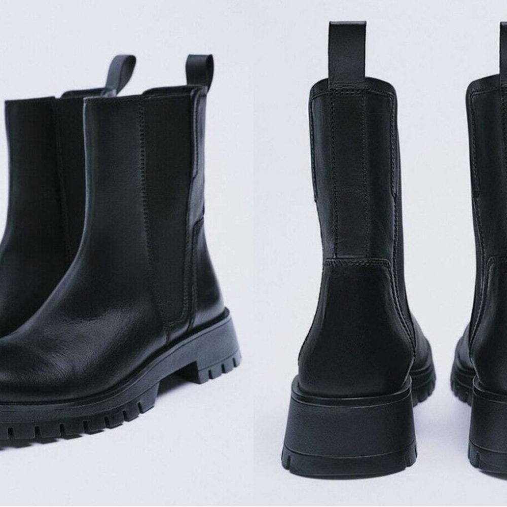 Zara Black Moto Boots - Picture 2 of 7